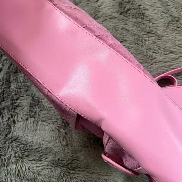 New Retro Pink Suede Haband Purse with Pocket - NWT - Picture 11 of 11